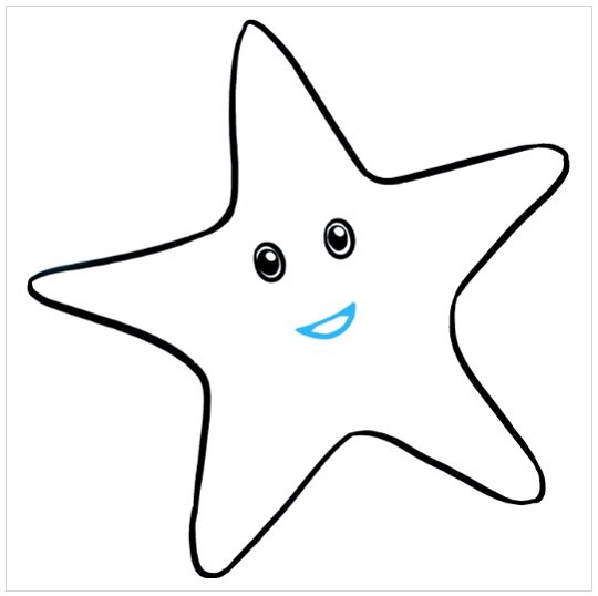 آموزش نقاشی ستاره دریایی برای کودکان