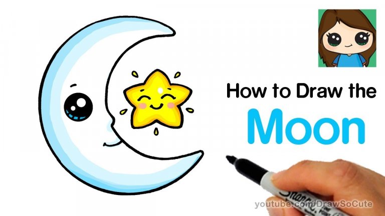 نقاشی ماه و ستاره برای کودک