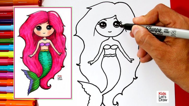 نقاشی عروس دریایی کارتونی