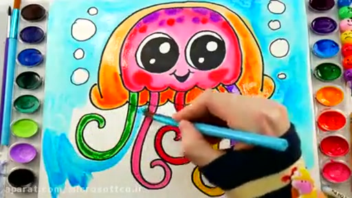 آموزش نقاشی پری دریایی برای کودکان