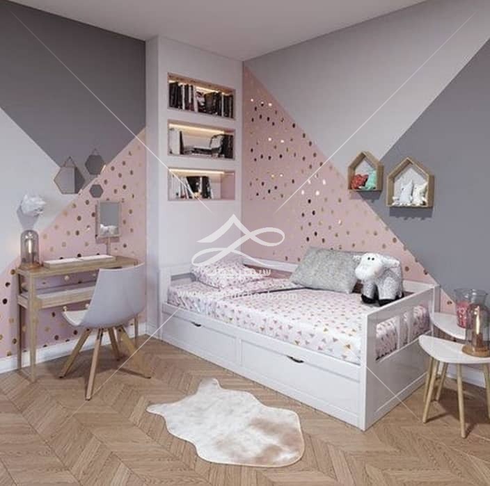 مدل دکوراسیون اتاق خواب کوچک دخترانه
