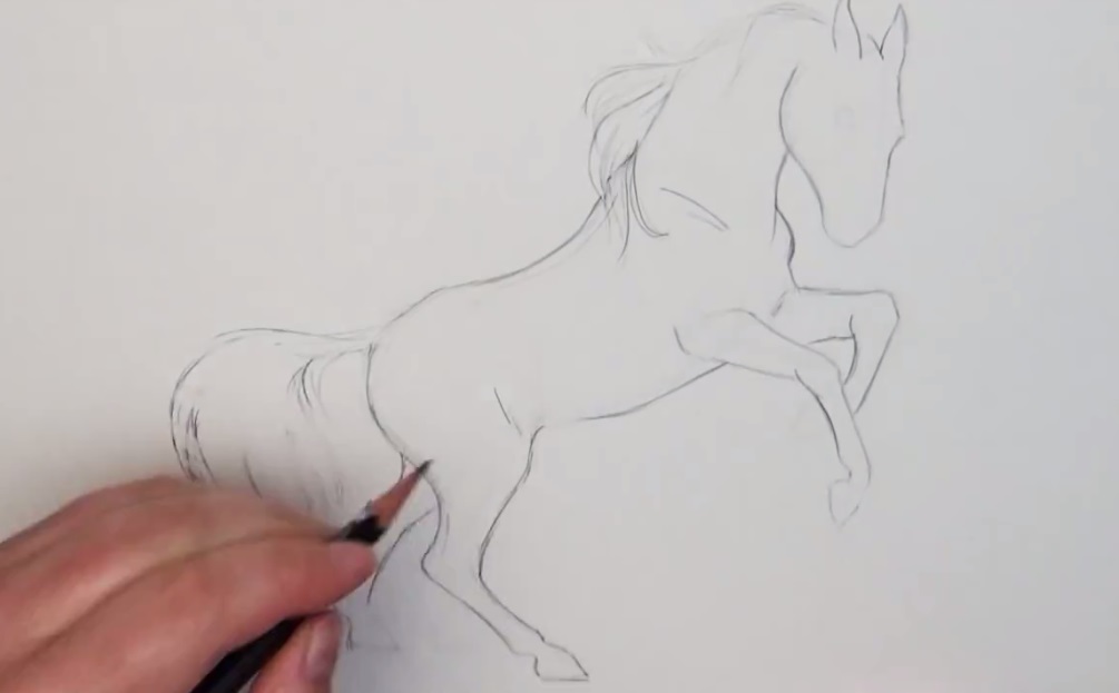 طراحی ساده اسب با مداد