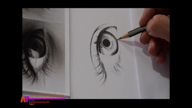 عکس طراحی چشم و ابرو سیاه قلم