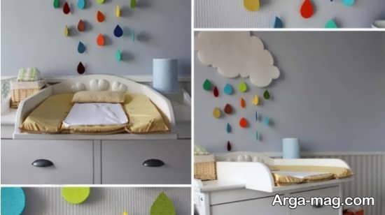 طراحی دیوار اتاق کودک با نمد
