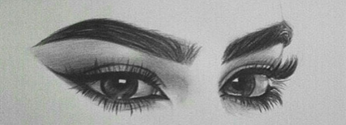 نقاشی چشم و ابرو با مداد سیاه