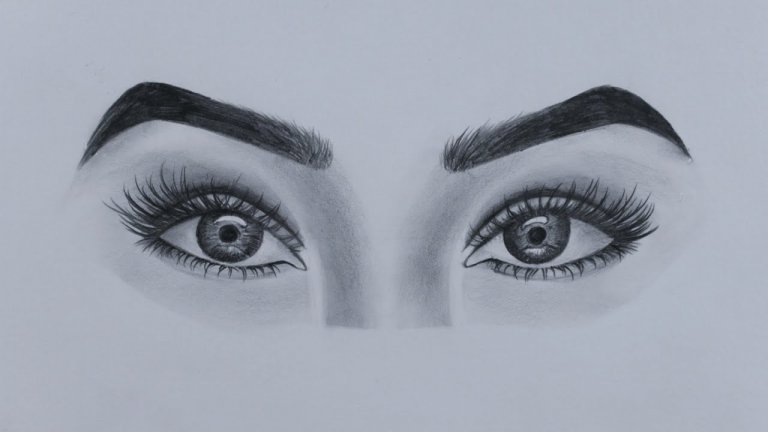 نقاشی چشم و ابرو با سیاه قلم