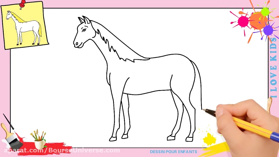 نقاشی اسب ساده کودکانه