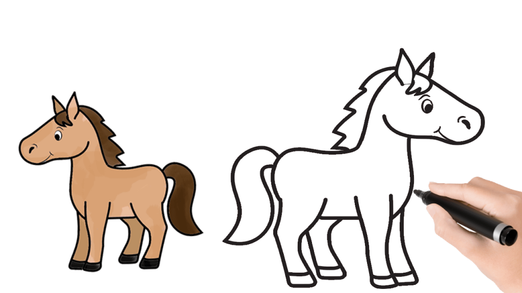 نقاشی اسب ساده
