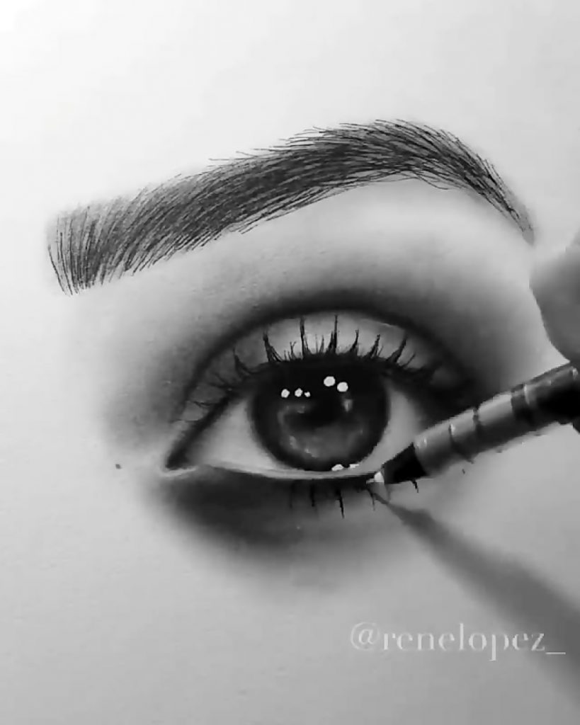نقاشی سیاه قلم چشم و ابرو
