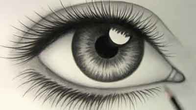 نقاشی سیاه قلم چشم و ابرو