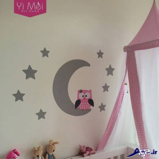 مدل تزیین دیوار اتاق کودک دختر با مقوای رنگی
