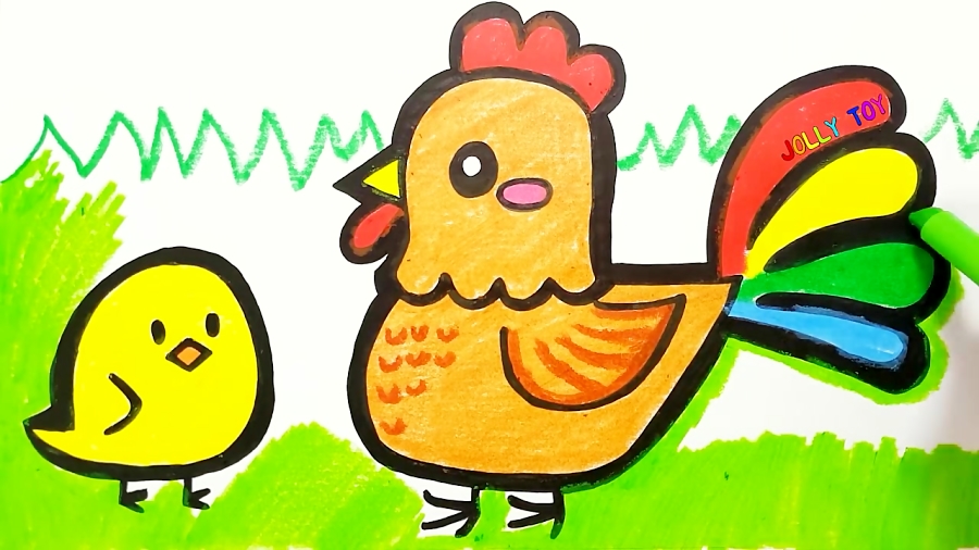نقاشی کودکانه جوجه مرغ