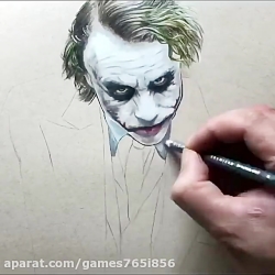 نقاشی جوکر با مداد رنگی ساده