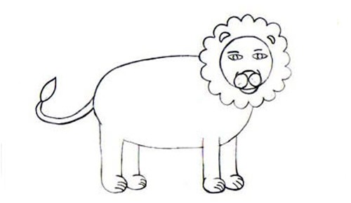 آموزش نقاشی شیر جنگل کودکانه