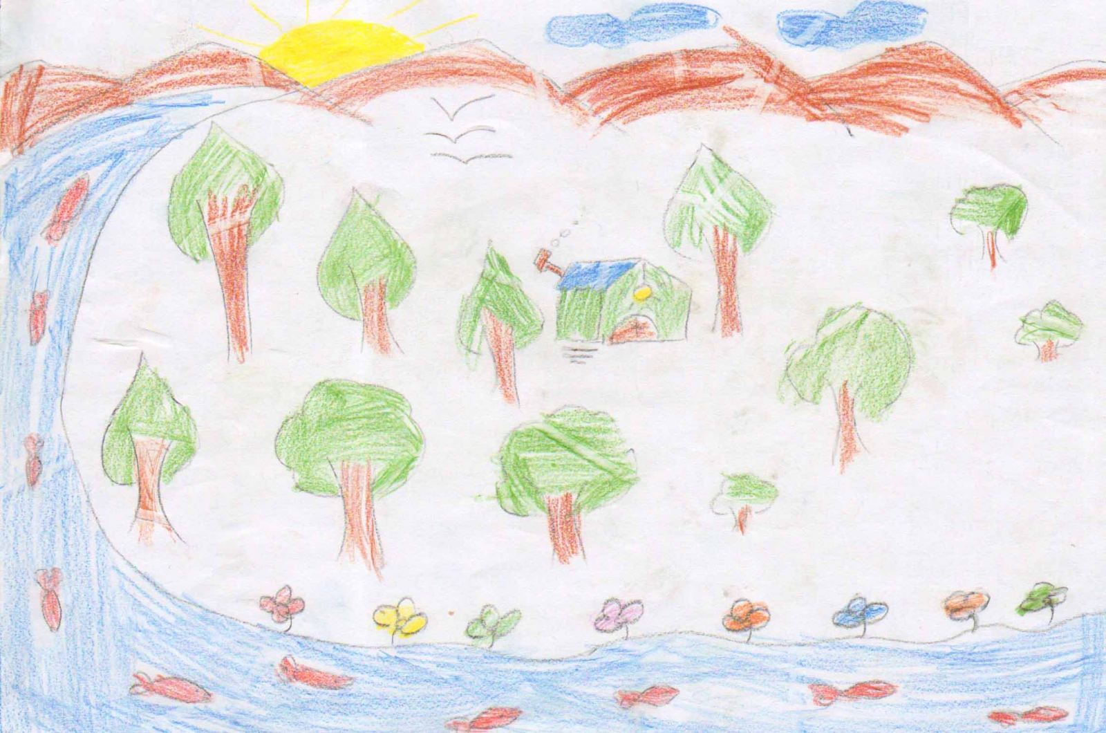 نقاشی کودکانه در مورد حفظ جنگل