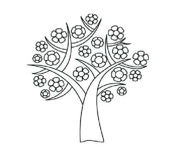 نقاشی کودکانه درخت پاییزی