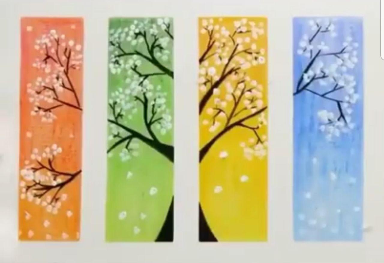 نقاشی کودکانه درباره ی چهار فصل