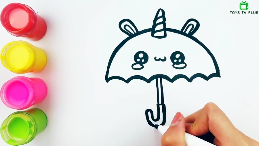 نقاشی چتر کودکانه