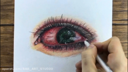 آموزش طراحی چشم با مداد رنگی