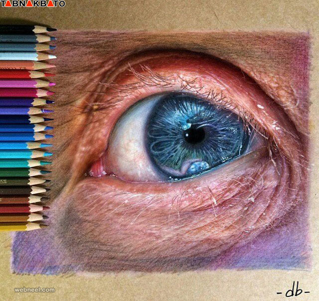 نقاشی چشم نظر با مداد رنگی