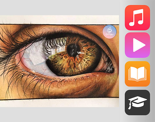 نقاشی چشم با مداد رنگی حرفه ای