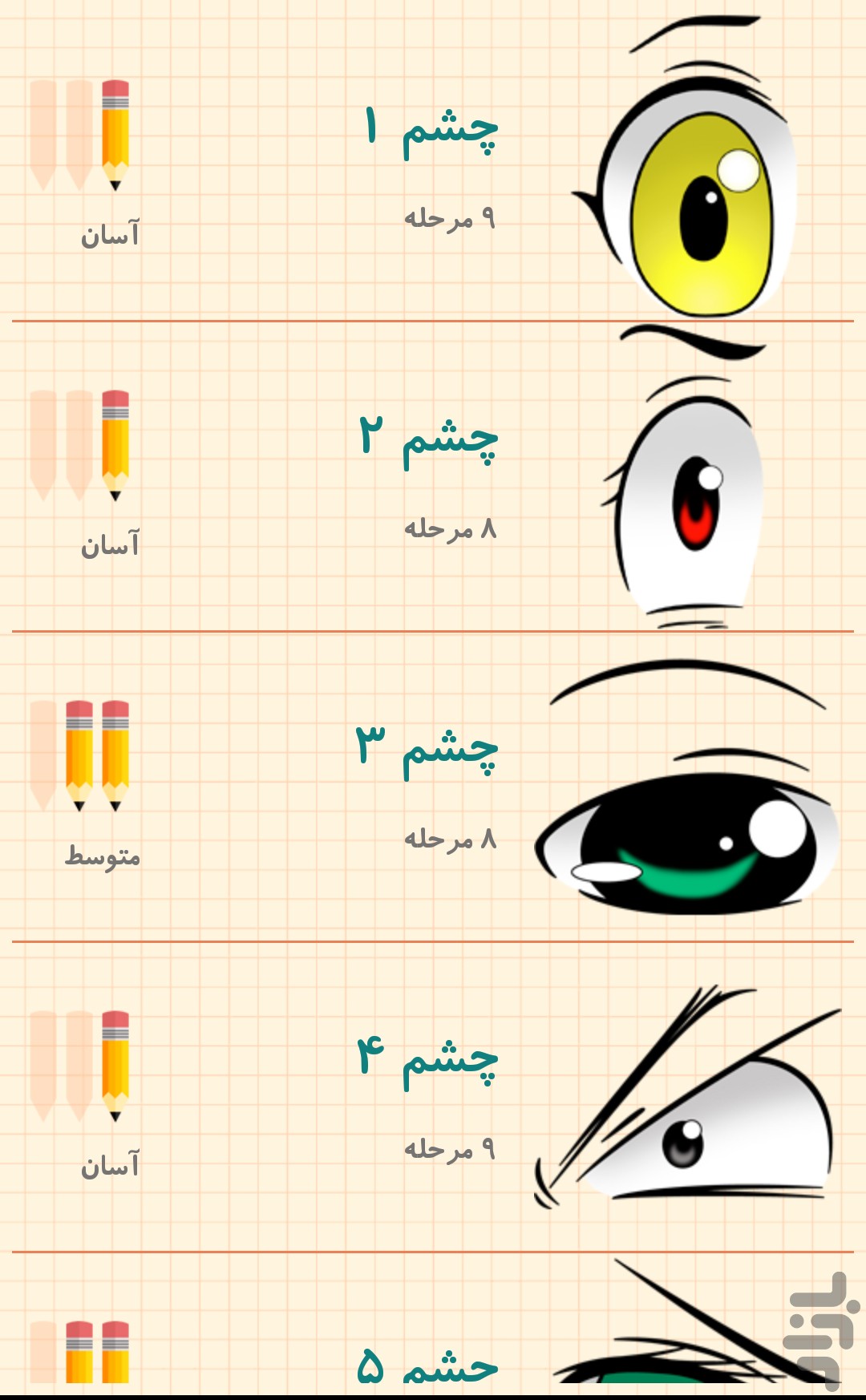 نقاشی چشم و ابرو کارتونی