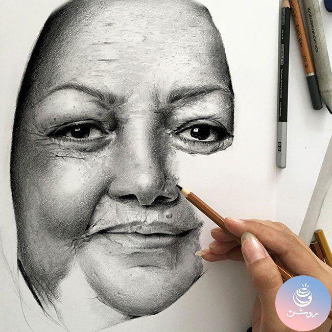 نقاشی چهره با مداد ساده