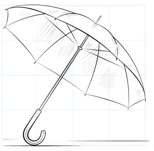 نقاشی چتر و باران