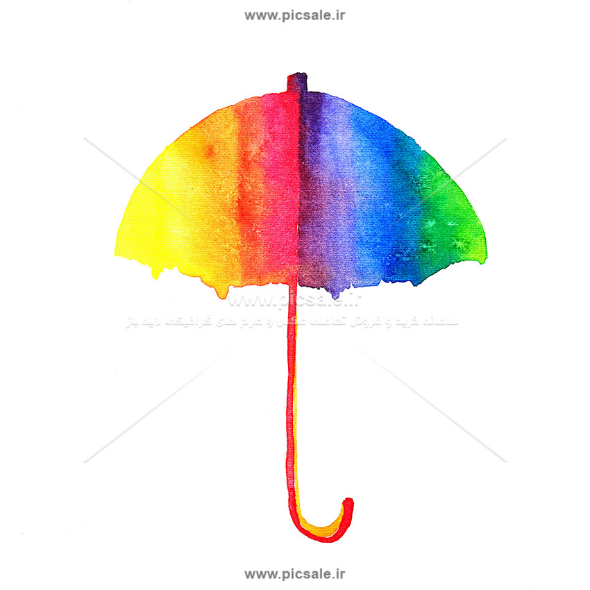 نقاشی چتر در باران