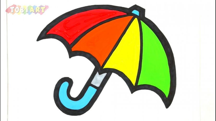 نقاشی کودکانه چتر باز