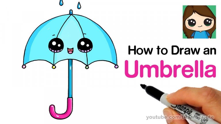 کشیدن نقاشی چتر برای کودکان