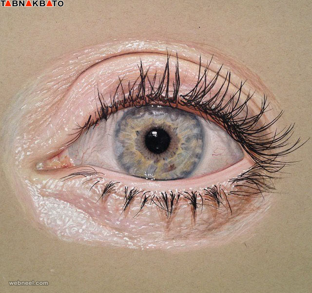 عکس طراحی چشم با مداد رنگی
