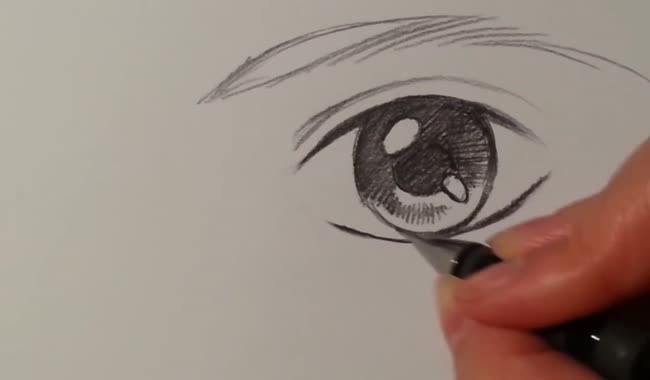 طراحی چشم سیاه قلم ساده