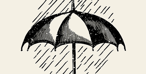نقاشی چتر در باران