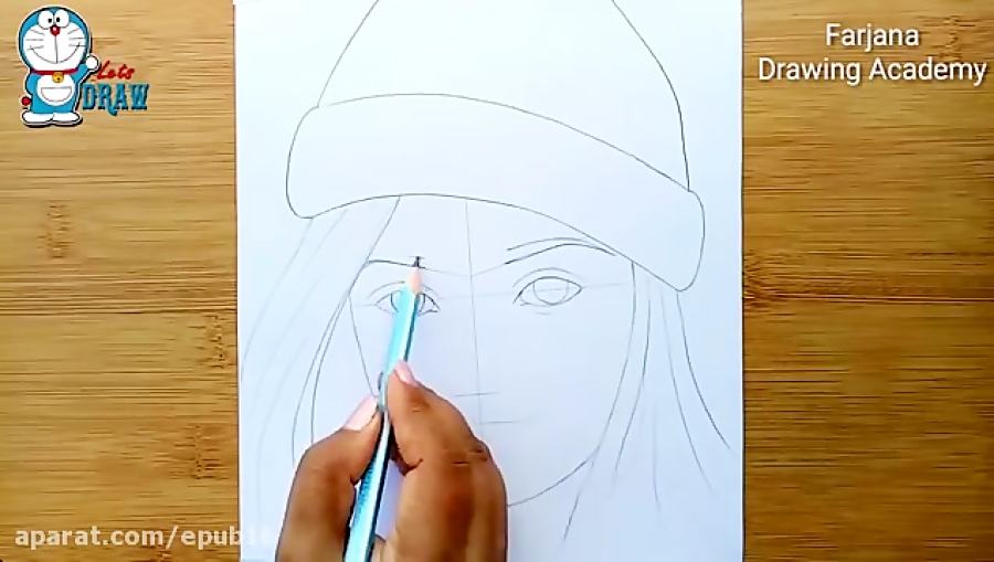 طراحی چهره با مداد رنگی اپارات