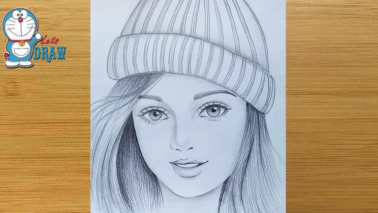 طراحی با مداد چهره دختر