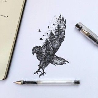 طراحی حیوانات با مداد سیاه