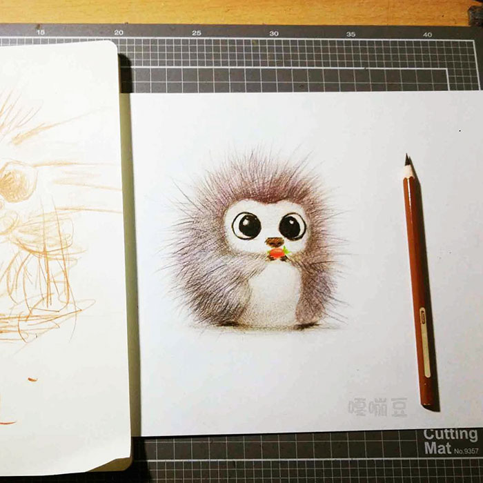 نقاشی حیوانات با مداد رنگی ساده