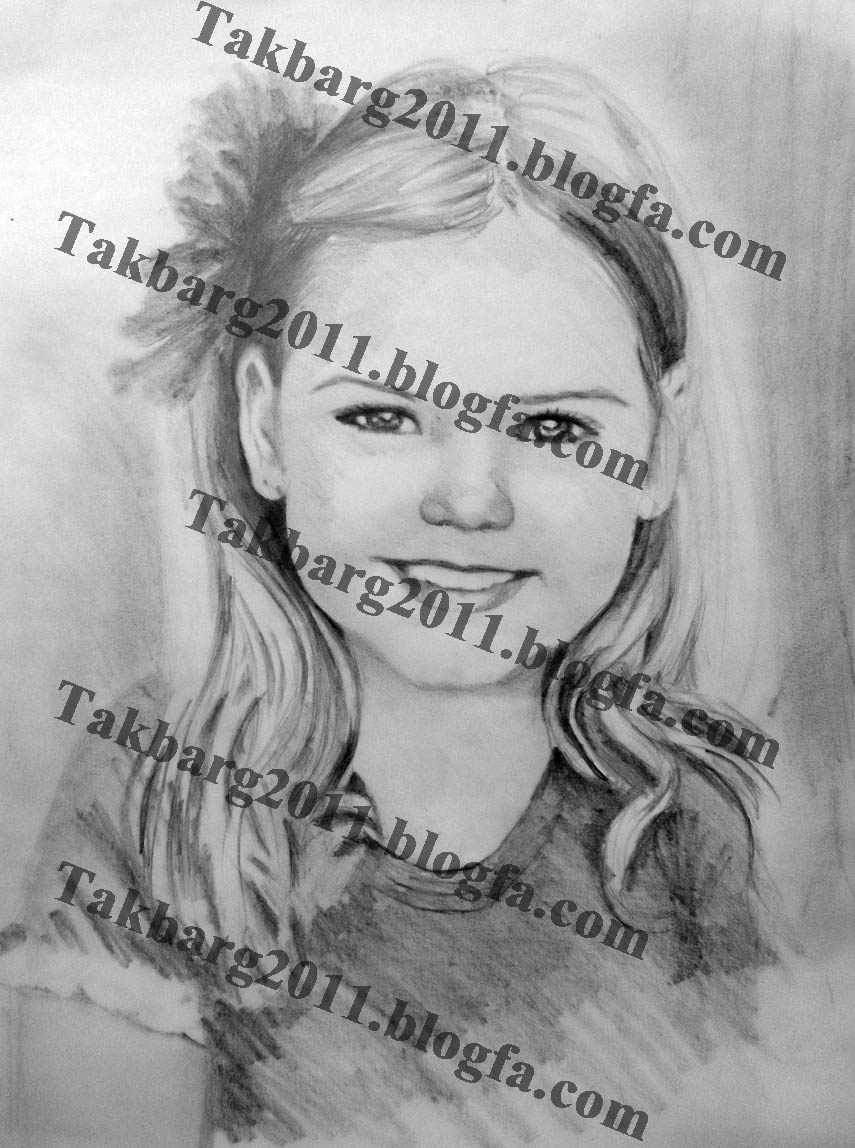 عکس نقاشی چهره دختر با مداد