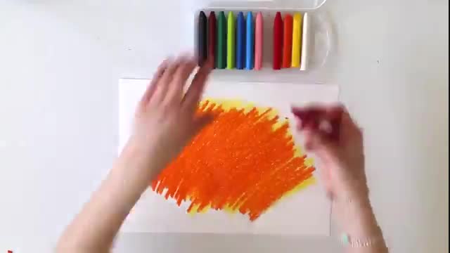 نقاشی با مداد رنگی از طبیعت ساده