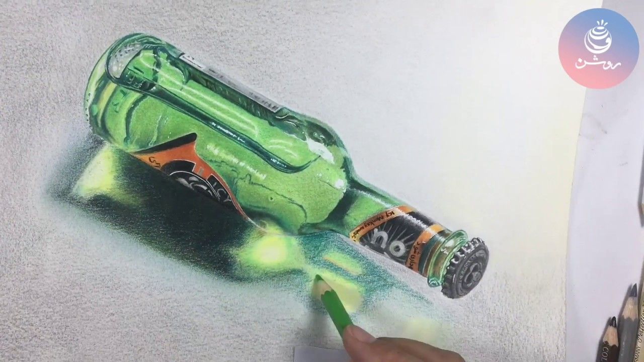 نقاشی اشیا با مداد رنگی
