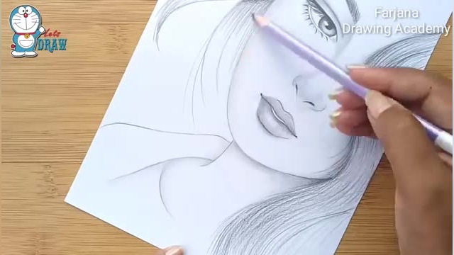 اموزش طراحی با مداد برای مبتدیان دختر زیبا