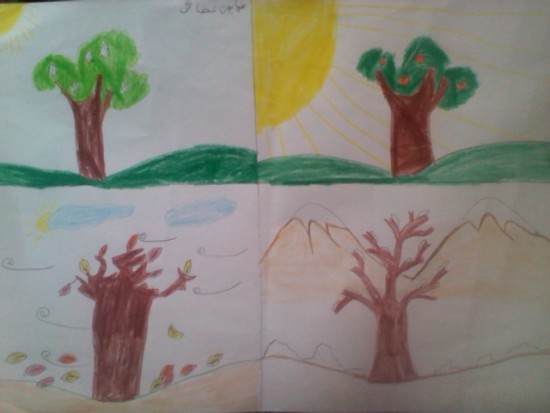 نقاشی کودک چهار فصل