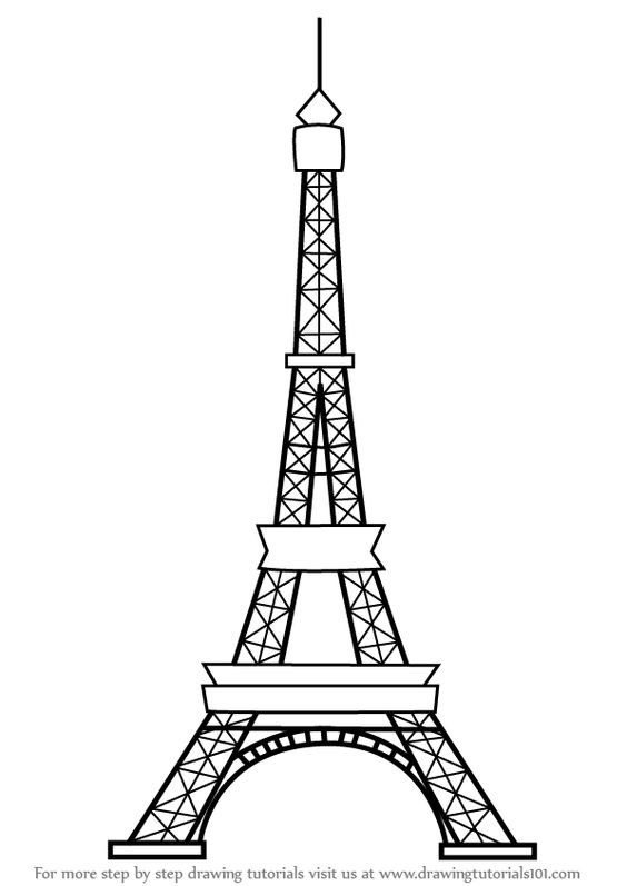عکس نقاشی برج ایفل با مداد