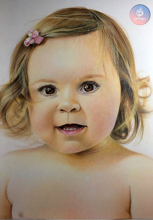 نقاشی چهره با مداد برای کودکان
