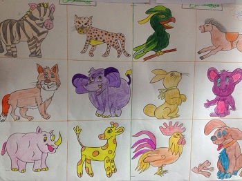 نقاشی حیوانات اهلی و وحشی برای کلاس اول