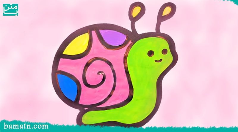 نقاشی حلزون برای بچه ها