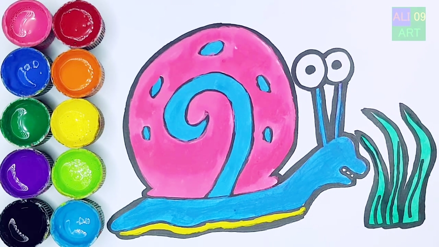 آموزش نقاشی حلزون به کودکان