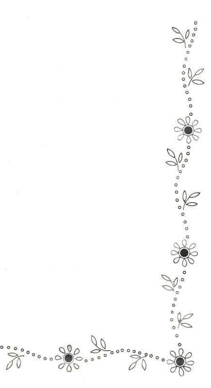 نقاشی گل حاشیه کاغذ