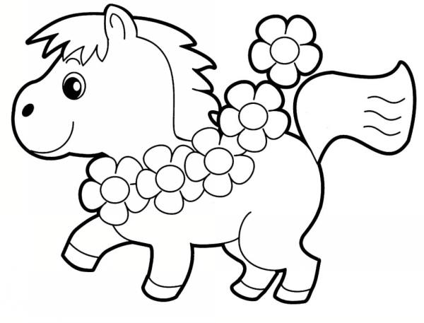 نقاشی کودکانه حیوان اسب